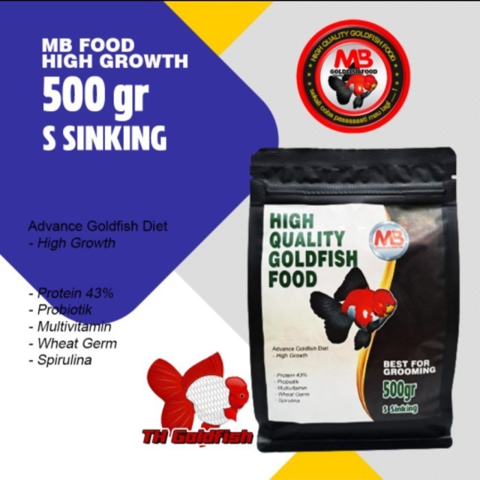 NEW MB FOOD HI GROWTH 500 GR SIZE S (2 MM), MAKANAN IKAN