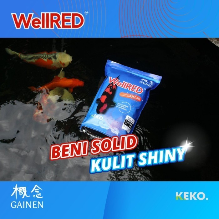WELLRED 2KG PAKAN KOI WARNA BY KONISHI KEKO