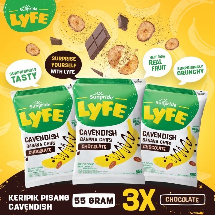 

MURAH Sunpride Lyfe Chips Chocolate 55gr x 3 pcs