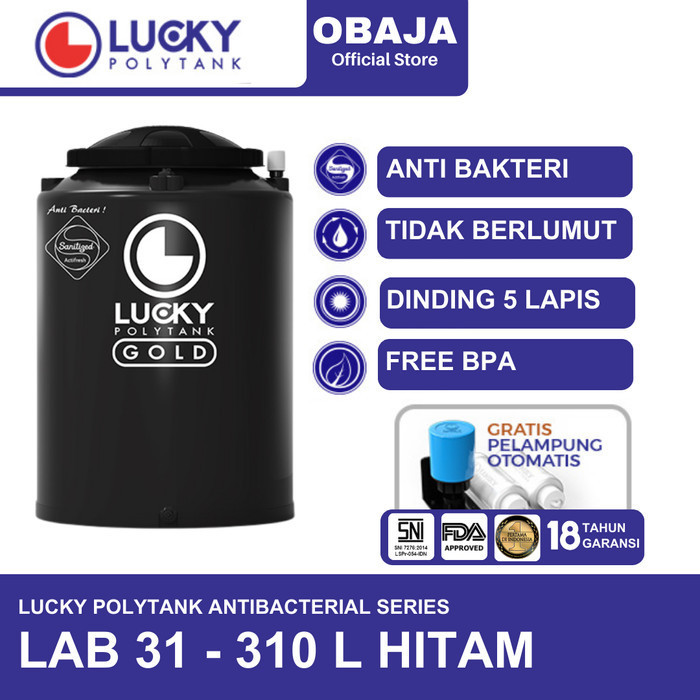 Lucky Polytank Toren / Tandon Air LAB 31 Lucky Polytank Hitam