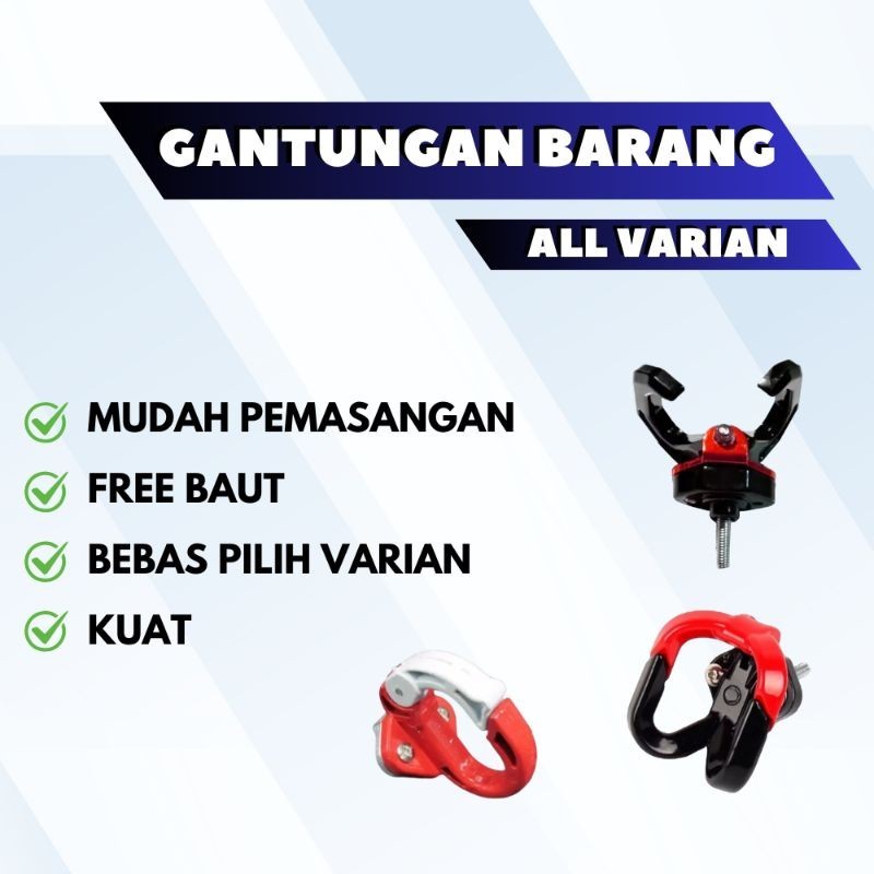 Gantungan cantolan hook motor cantolan barang tas kresek wadah universal model Q model swing Model s