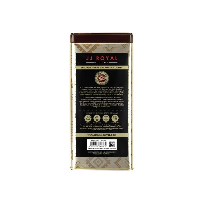 

Coffee/Kopi Jj Royal Lampung Robusta Ground Tin 200G