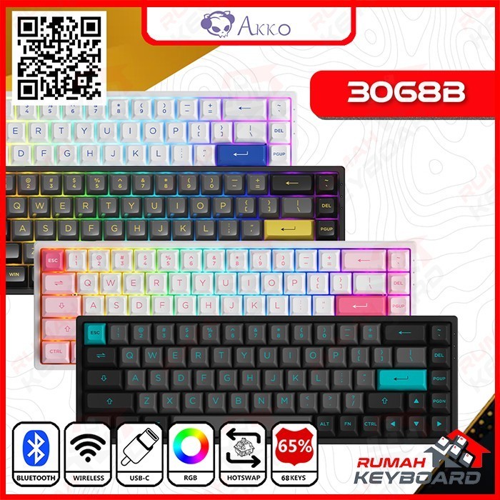 MECHANICAL KEYARD - AKKO 3068B PLUS V2 - 65% - 3 MODE - RGB