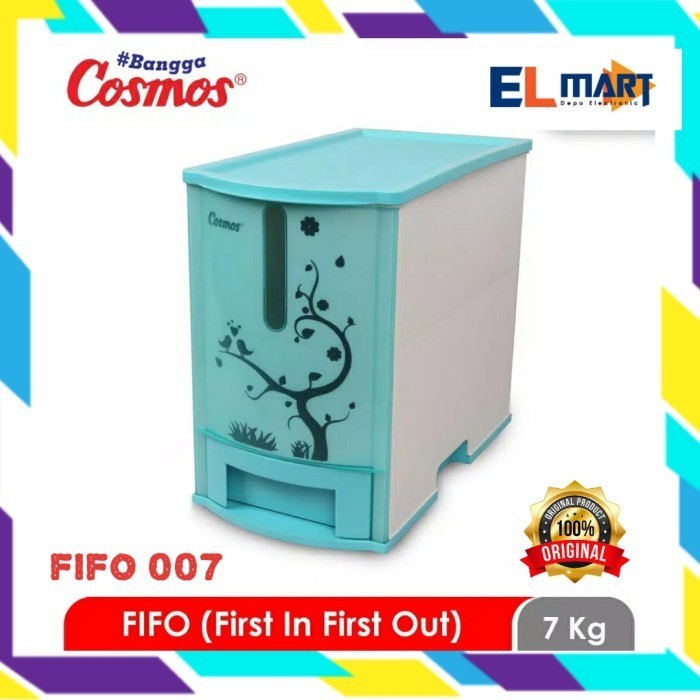 Rice Box Mini Cosmos Fifo 007 Pundi - Tempat Penyimpanan Beras 7Kg