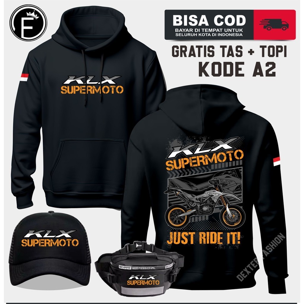 SWEATER KLX TERBARU GRATIS TOPI DAN TAS HOODIE KLX NEW | DEXTER FASHION