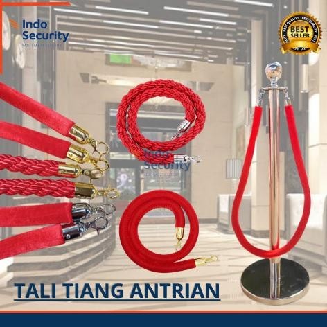 

TERMURAH - Tali Pembatas Tiang Antrian Gold Bludru / Twisted /Tambang/Merah Gold