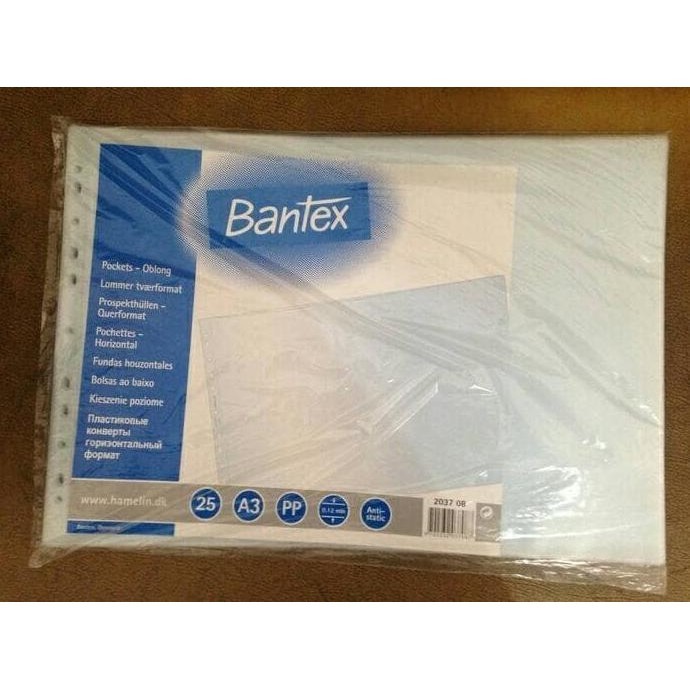 

TERBARU - PP POCKET A3 Landscape binder Bantex /pack (25 lembar)
