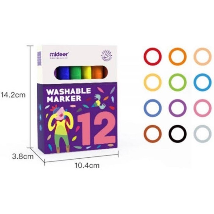 

Sarila Mideer Washable Marker Spidol (12 Colours)