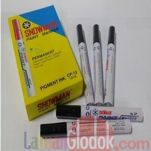 

Sarila Spidol Permanent Paint Marker Snowman Hitam Isi 12 Pcs