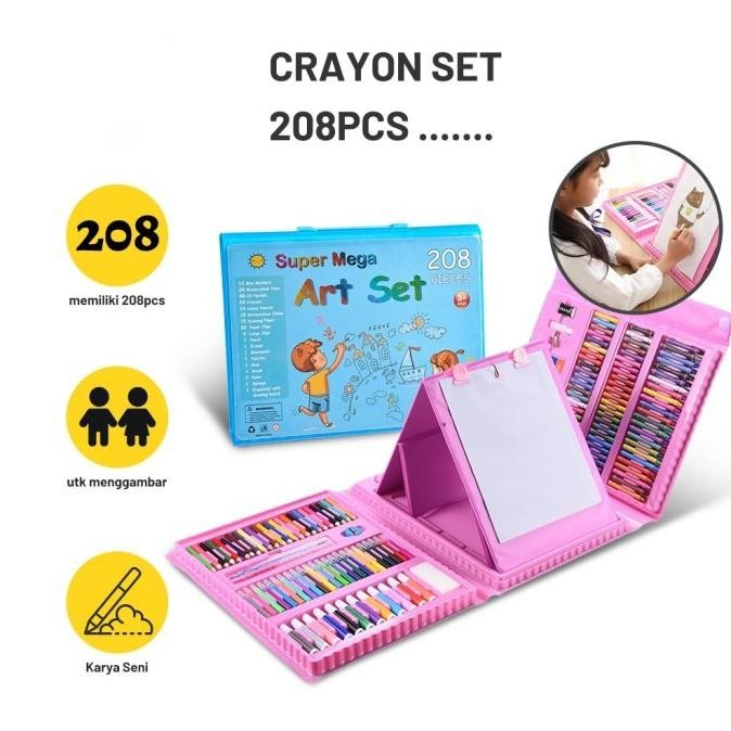 

Crayon Krayon Set 208 Pcs Alat Menggambar Lukis Mewarnai LAJ