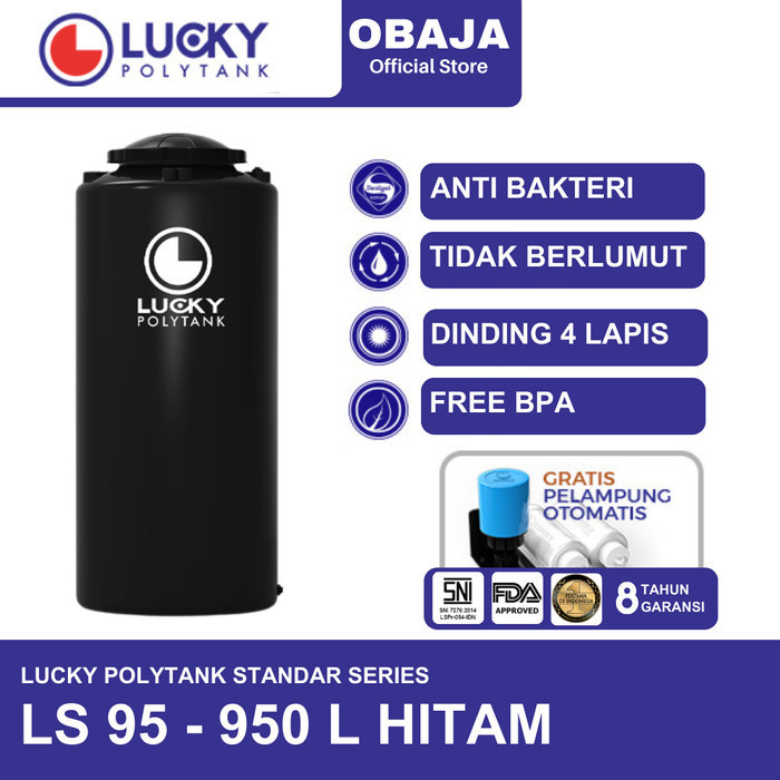 Lucky Polytank Toren / Tandon Air LS 95 Lucky Polytank Hitam
