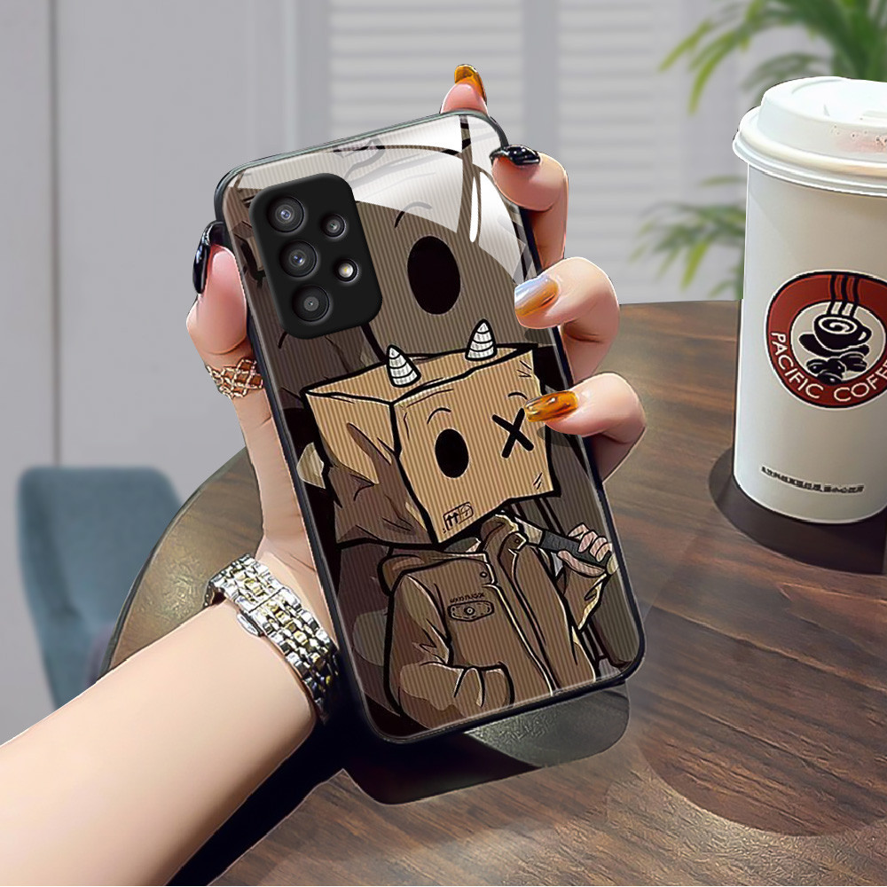 Anak kotak fashion Kaca Case untuk Samsung A73 A72 A71 A70 A54 A53 A52 S A51 A50 A35 A34 A33 A32 A31