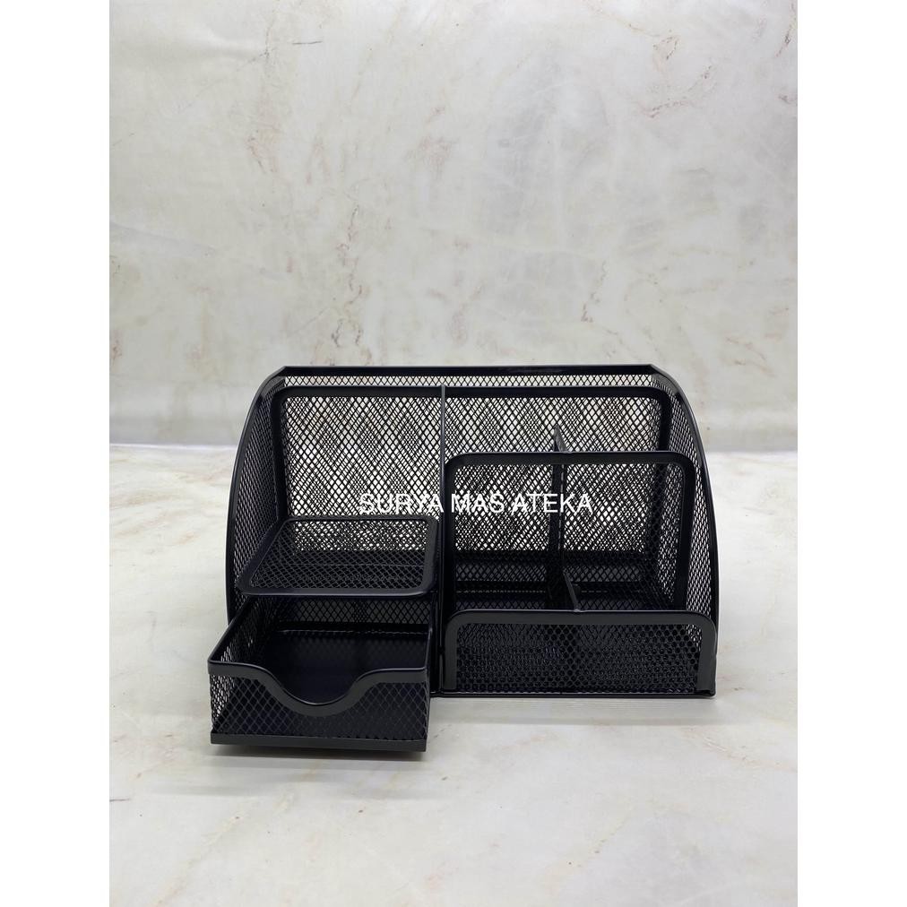 

Gd-5 Desk Set/ Tempat Pensil Sekat Jaring Hitam With Drawer [Cs066] Promo
