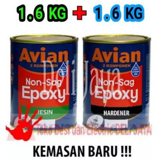 

Lem Epoxy Non Sag Waterproof AVIAN 2 Komponen 2 x 1600g