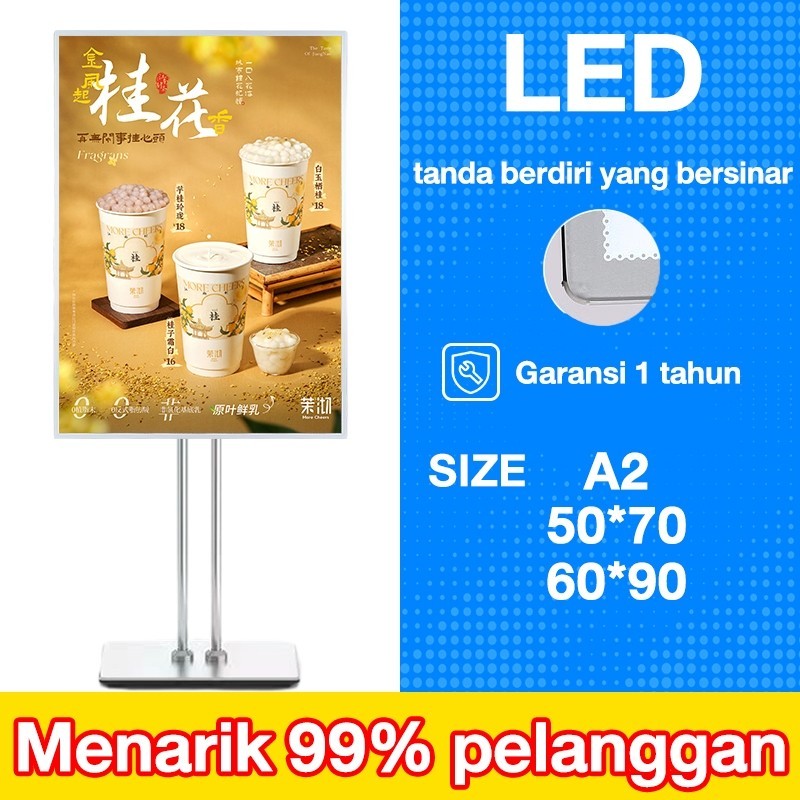 

Standing Poster Slim Light Box LED Display - A2/50*70/60*90
