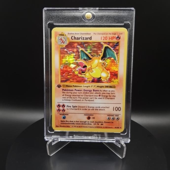 KARTU POKEMON - 1999 POKEMON GAME 1ST EDITION HOLO #4 CHARIZARD READY STOCK