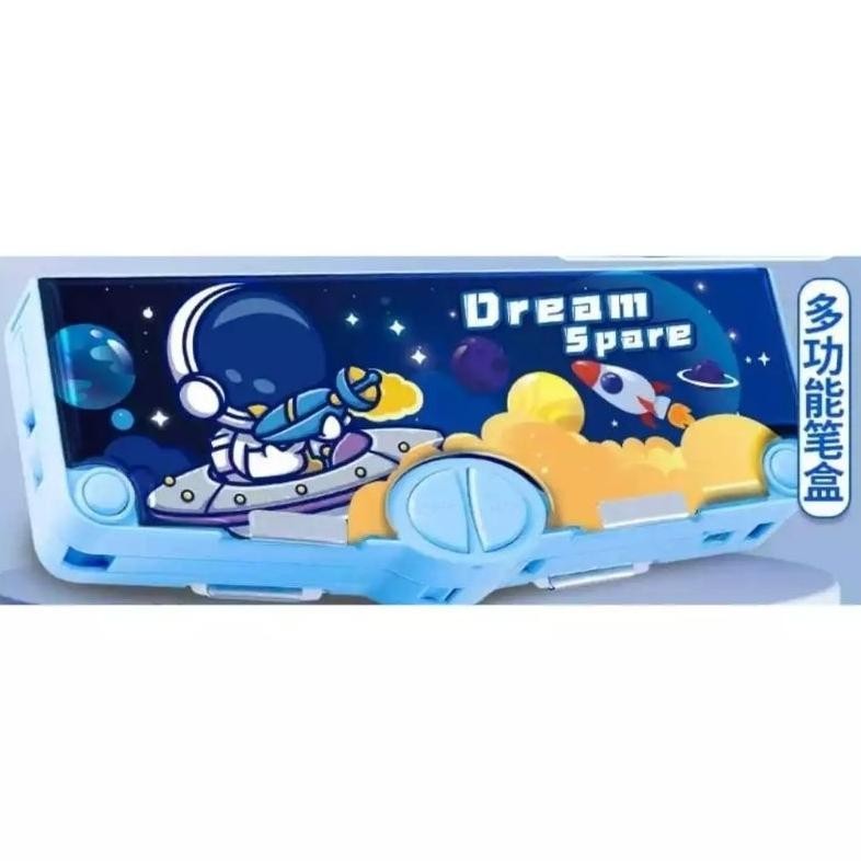 

ii-99 Kotak Pensil Multifungsi Pencil Case Tempat Pensil Karakter Roket Dinosaurus Unicorn Space Girl Original