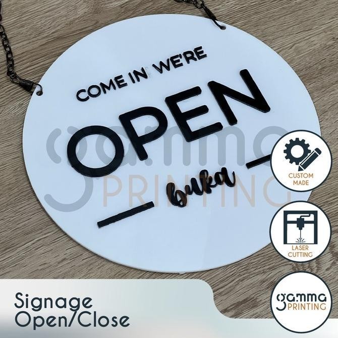 

New Arival Acrylic Signage Open Close / Papan Akrilik Timbul Buka Tutup Sign Toko Murah