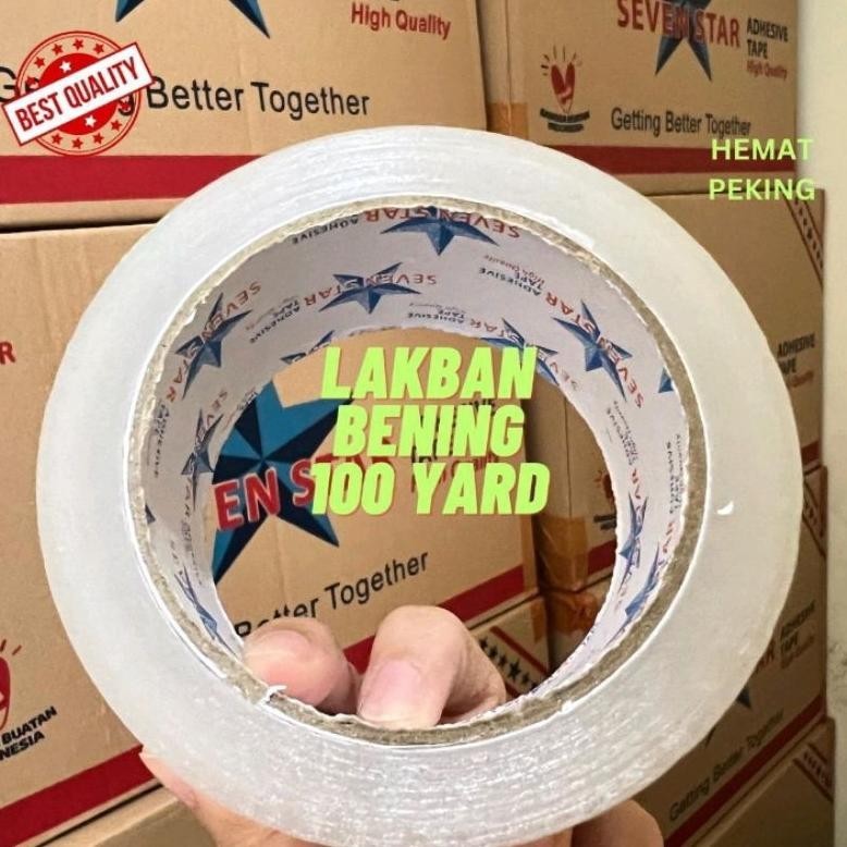 

u-45 LAKBAN BENING / COKLAT 100 YARD 2 INCH (isi 6 pcs) putih transparan Termurah