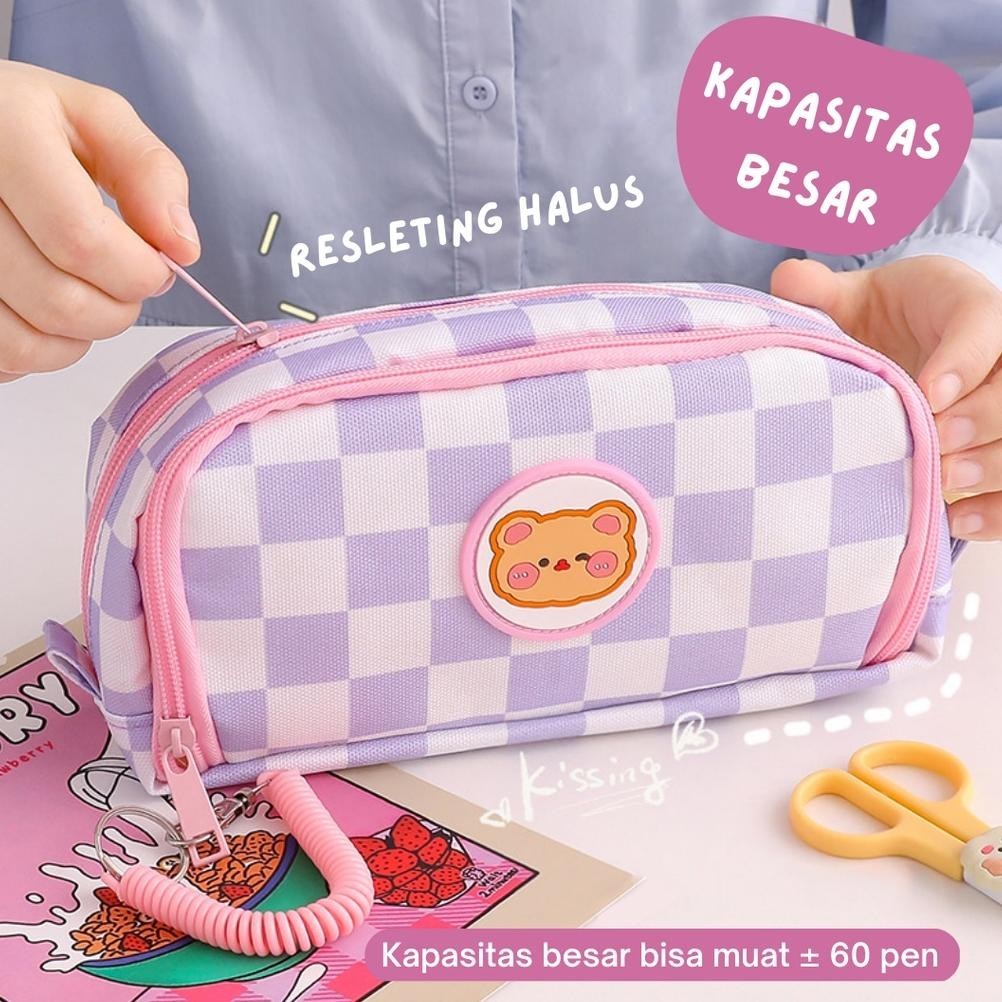 

lij-56 Mismi Azumi Pencil Case Kotak Pensil Sekolah Kapasitas Besar Dual Slot Trendy Stylish - PC7A Original