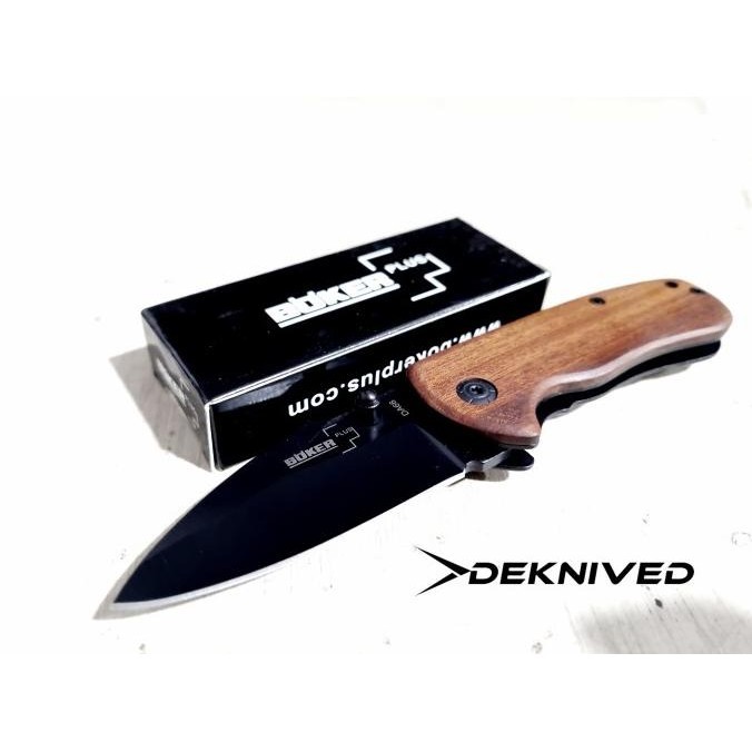 Pisau Lipat Survival Outdoor Boker Plus Black Rosewood '' Deknived "