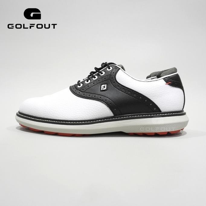 FootJoy FJ Traditions Spikeless Golf Shoes White / Black