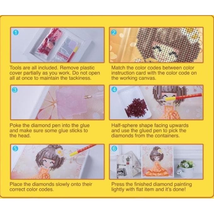 Diamond painting school bus diy craft anak