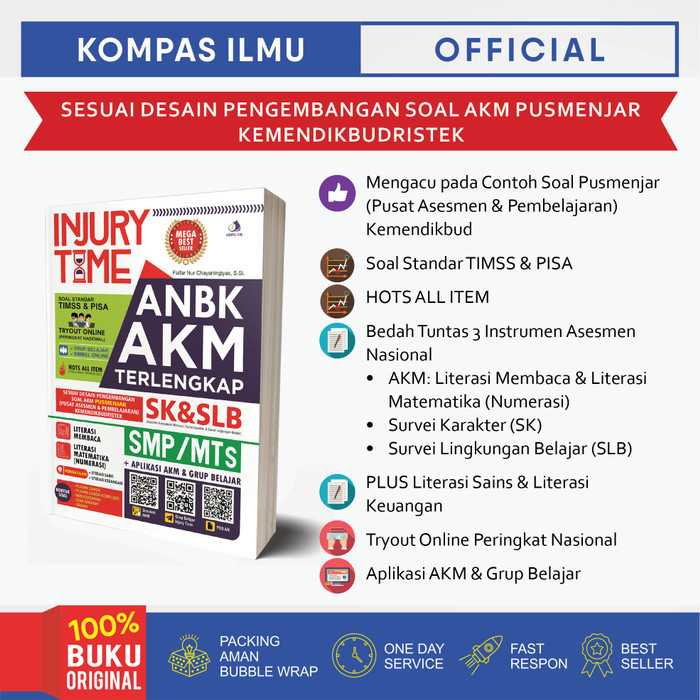 

Buku INJURY TIME ANBK AKM TERLENGKAP SMP/MTs STANDAR TIMSS & PISA