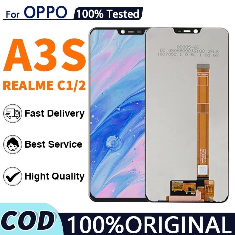 (DISKON) ORIGINALLCD OPPO A3S A5 / REALME 2 / REALME C1 FULLSET TOUCHSCREEN / ORIGINAL100% LCD / cop