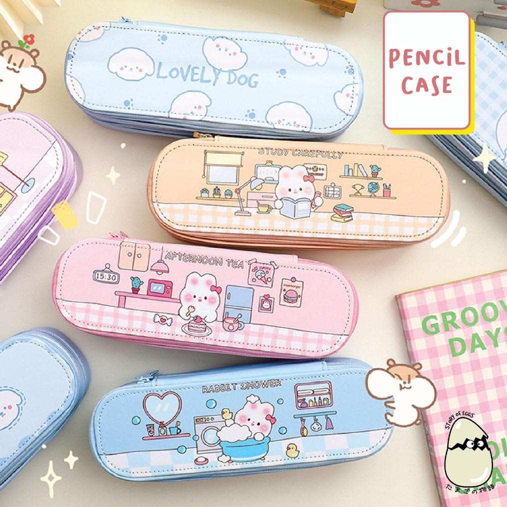 

Tempat Pensil Kotak Pensil 2 Layer Korean Style Pensil Case l Chibi Cute Pencil Case / Korean Style Kotak Tempat Pensil Besar Dengan Resleting / Muat Banyak / Big Capacity With Zipper