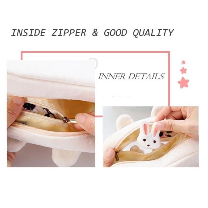 

[LOGU] Kotak pensil lembut mini cartoon dengan bros pin,Cute soft pencil case with Brooch Pin