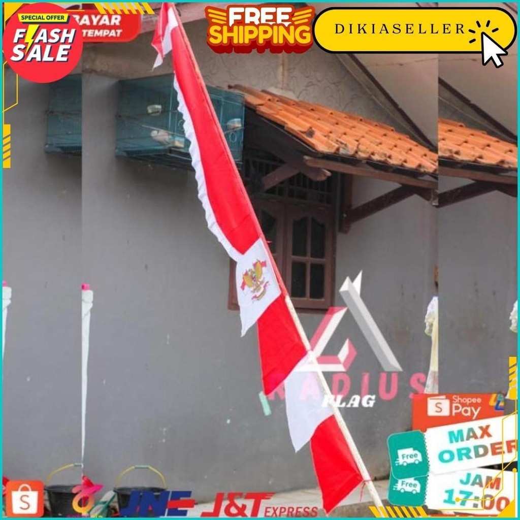 BENDERA UMBUL UMBUL KUDA LAUT MERAH PUTIH 2,7M TERMURAH BANGET