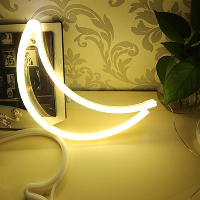 HOT SALE MOON Neon Sign - Lampu BULAN Neon LED - Lampu Dekorasi Rumah Pesta