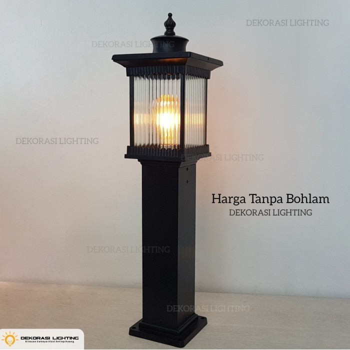 Lampu Taman Standing Kotak Tinggi 80Cm Minimalis Outdoor Waterproof Lampu