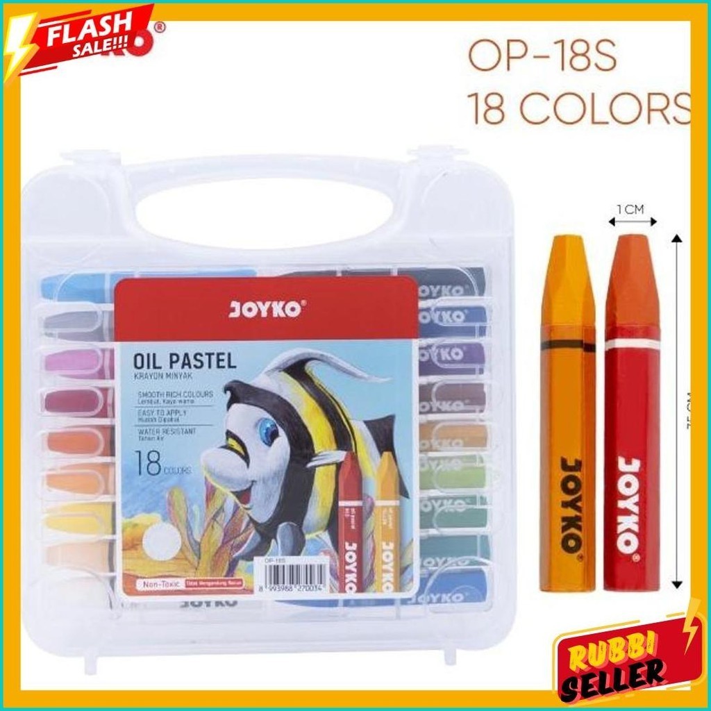 

H2O Krayon Minyak Joyko 18 Warna / Op-18S / Op18S Oil Pastel Crayon (Cod)