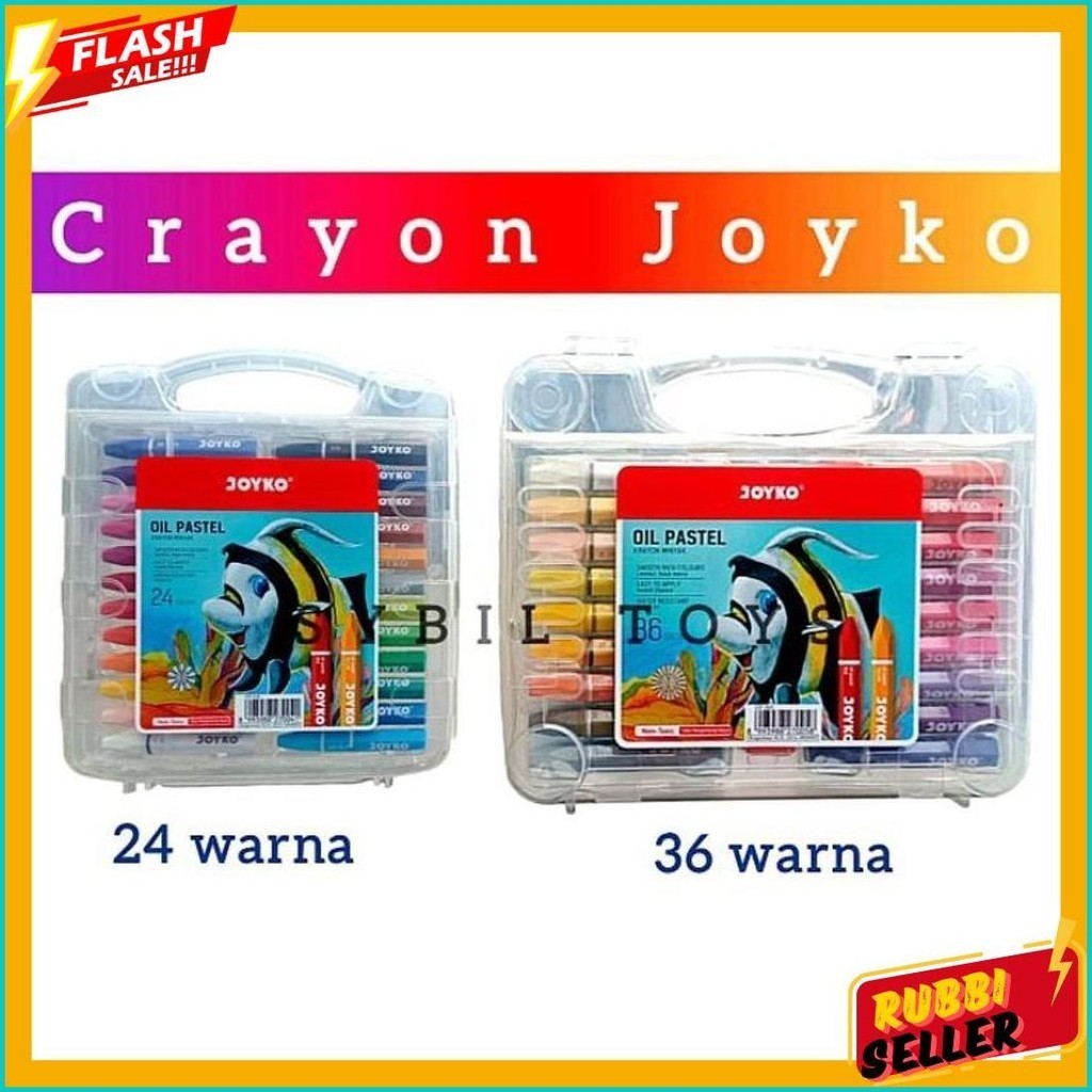 

Crayon Joyko 24 Warna/36 Warna/Crayon Murah/Oil Pastel (Murmer)