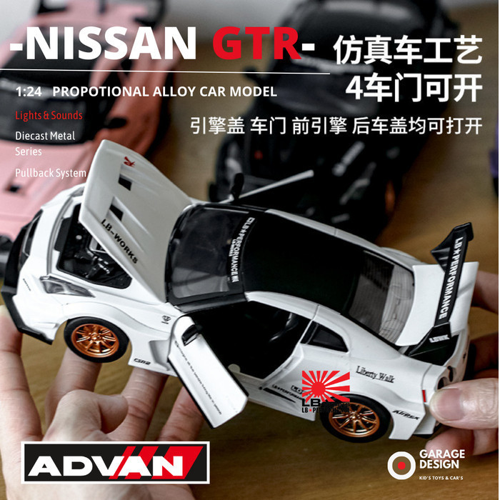 Ane Diecast 1:24 Mobil Nissan Gtr R35 Liberty Walk Csr2 Lbwk - Nissan Gtr