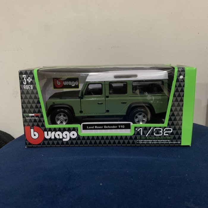 Ane Diecast Burago 1:32 Mobil Land Rover Defender Hijau Rare