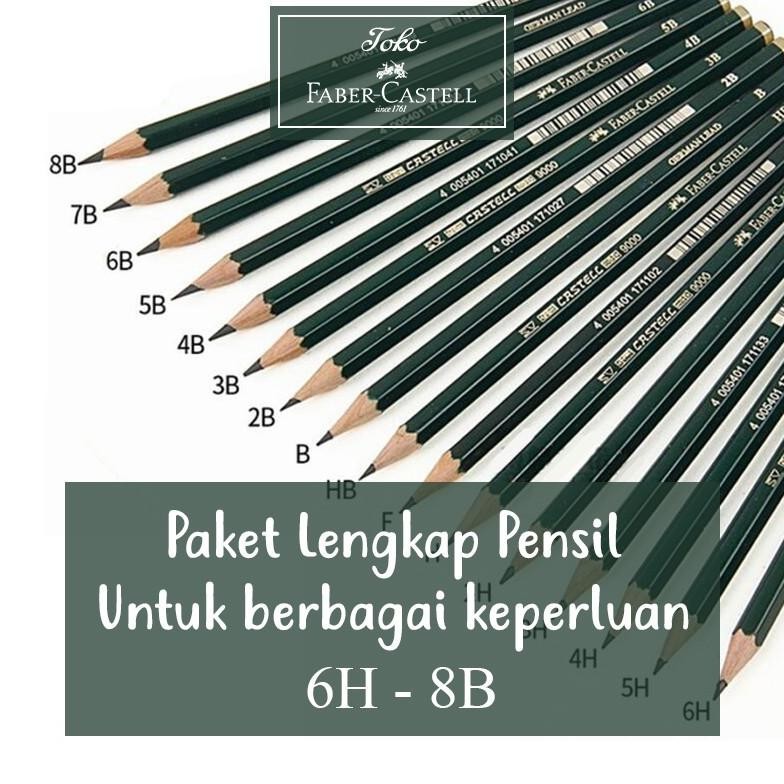 

Promo Special Paket Pensil 6H - 8B Faber Castell Lengkap H Hb F B 2H 3H 4H 5H 6H 2B 3B 4B 5B 6B 7B 8B 16Pcs / Komplit - Limited Edition Promo