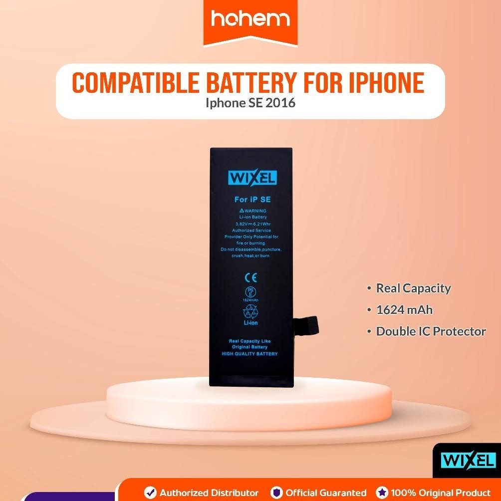 (PROMO) WIXEL ORIGINAL Baterai Iphone 5 SE 2016 Batre Batrai Battery Dual Double Power HP Handphone 