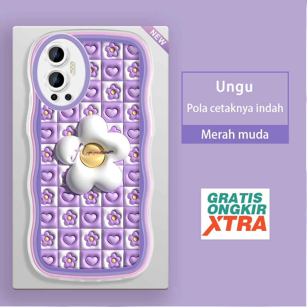 jinsouwe Infinix Hot 8 9 Pro 10 11 12 30 Play 11s NFC 12i  Casing Ponsel  Pola ungu Bunga-bunga 3D  