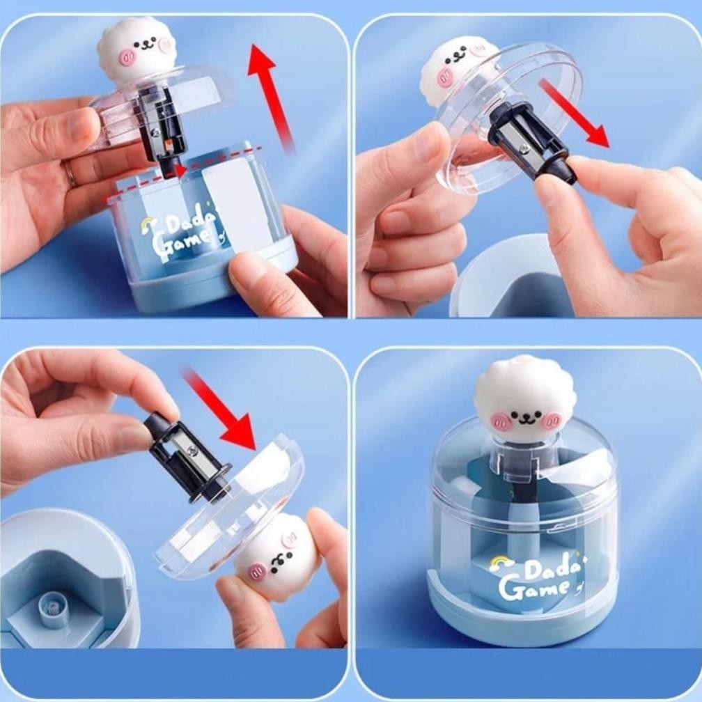 

ryu-56 Rautan Pensil Elektrik Karakter Lucu Serutan Otomatis Putar Sendiri Electric Pencil Sharpener Cute Original
