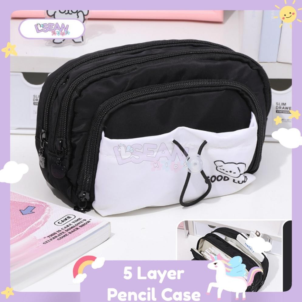 

Un04 Pencil Case Serut Multi Layer Pouch Organizer Makeup Stationery Tempat Pensil Aesthetic Kapasitas Besar Premium