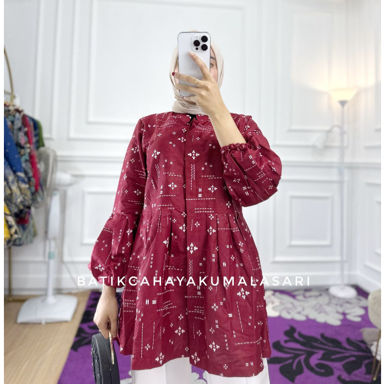 Blouse Murah Bisa Cod M L Xl Xxl Lengan Balon Bluse Polos Termurah Fashion Kamejawanita Lengan Karet