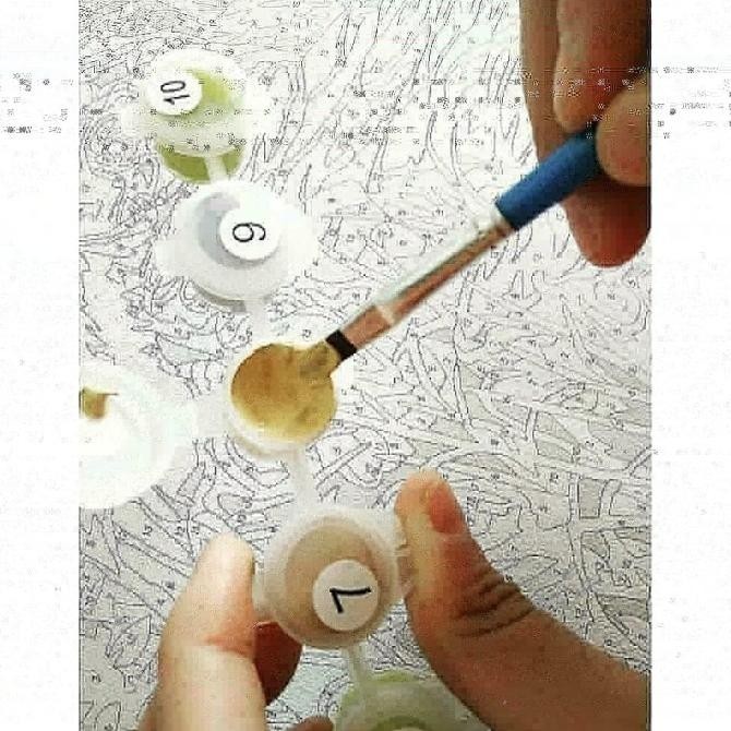 DIY paint by numbers lukisan akrilik kerajinan tangan - MOZAIK DEER