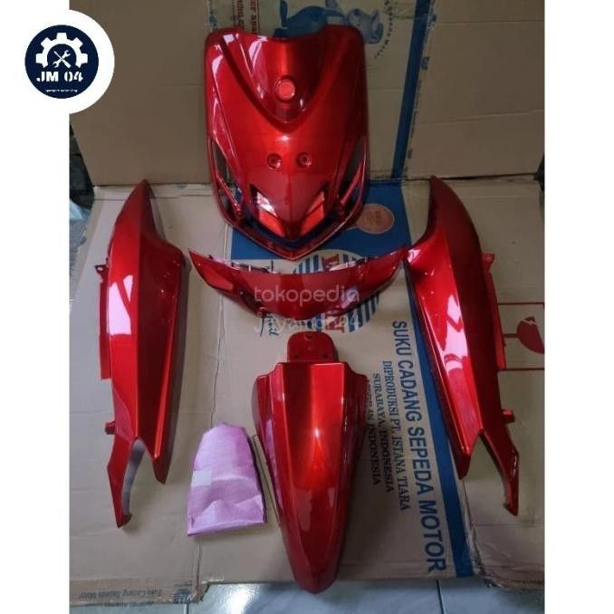Cover Body Full Halus Motor Yamaha Mio Smile Wsrna Merah Maroon