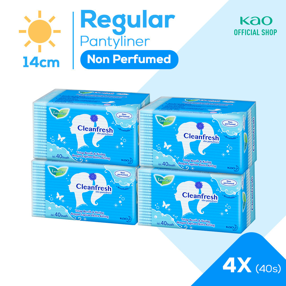 Laurier Cleanfresh Pantyliner Keputihan Breathable Non Perfumed -Tetap Bersih & Ekstra Kering Isi 40