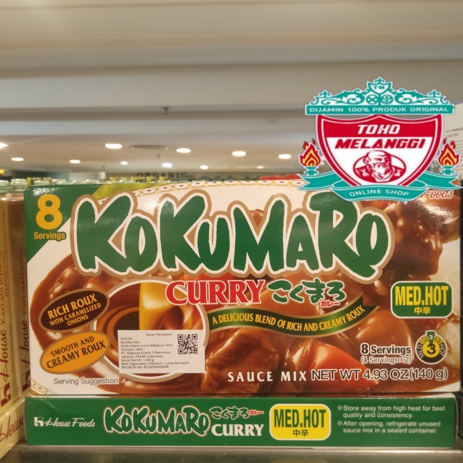 

House Foods Kokumaro Curry Medium Hot 140 gr | Bumbu Kari | Food