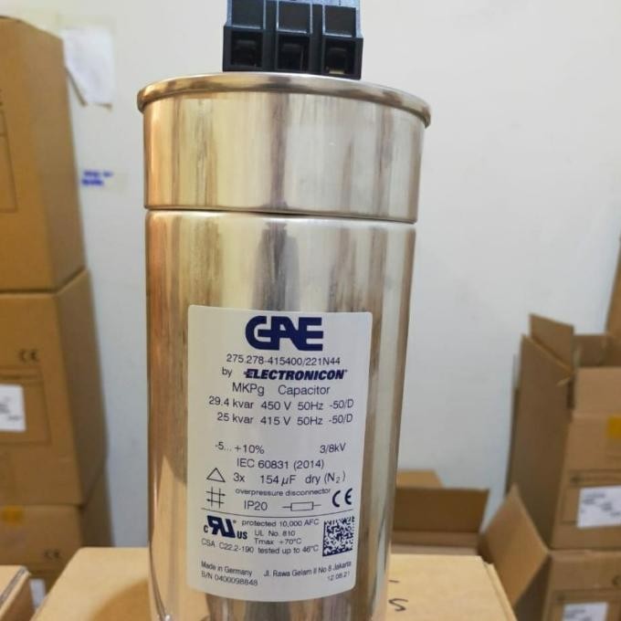 Kapasitor Bank 25Kvar / 25 Kvar Mkpg 3Phase 415V Gae