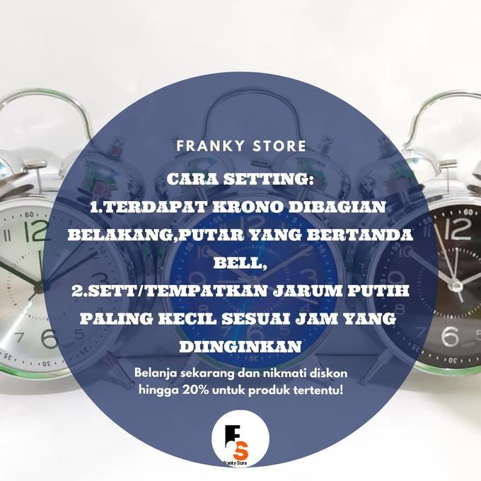 

Jam Weker Beker Alarm Kring Besi Bulat Besar Bunyi Nyaring Warna Hitam GM